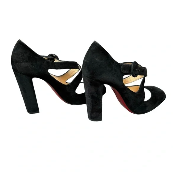 CHRISTIAN LOUBOUTIN SUEDE 100 MISS ELLEN CRISSCROSS PUMPS 40.5 - Picture 6 of 14